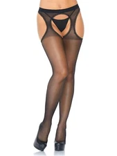 deladola Suspender Tights for Women High Waist Garter Belt Gothic Thigh High ...