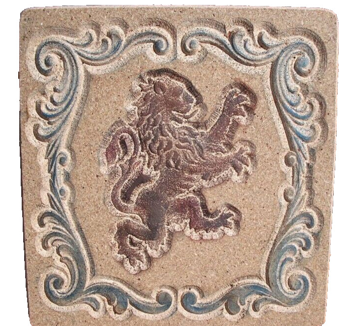 Medieval lion mold plaster cement ABS plastic mould facing left 11" x 10" x 3/4"