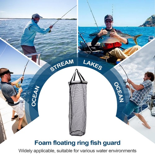 Collapsible Nylon Floating Fishing Basket Fish Keeping Net Fishing CageBasket - Picture 10 of 12