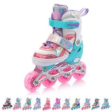 LED 4IN1 Inline Skates Kinder 25-41 Rollschuhe ABEC7 Einstellbare Inliner Rollen