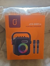 JYX Karaoke Machine with Two Wireless Microphones, Portable Bluetooth Speaker