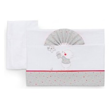 Italbaby 3pc BEAR Grey 100 Cotton Pram Sheet Set