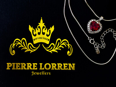 Natürlicher Rubin Herz Diamant Schmuck 18k Weißgold herzförmiger Diamant Anhänger
