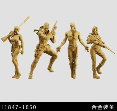 1/64 Resin Fantasy 4 Warriors Unpainted