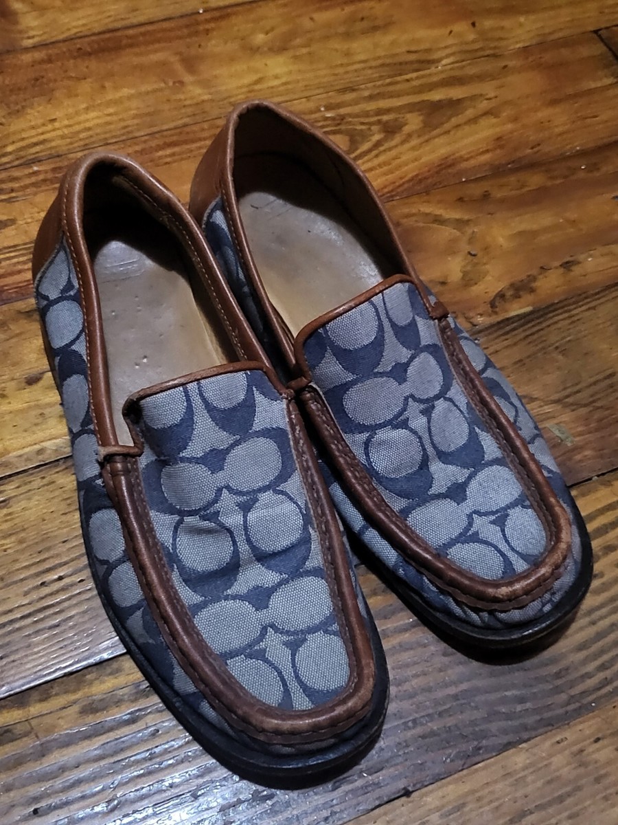 Coach Driving Shoes Signature Vale Blue Grey Jacquard  display picture 2
