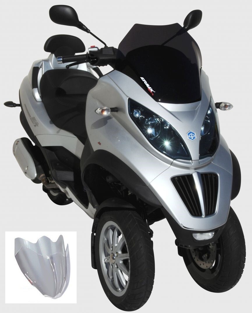 Pare-brise Ermax Piaggio MP3 300 saute-vent sport transparent pour scooter 2007-2012