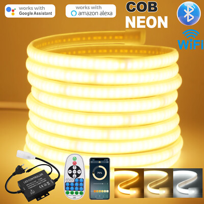 230V COB Neon LED Streifen Stripe Leiste Band Lichtschlauch Lichterkette Dimmbar