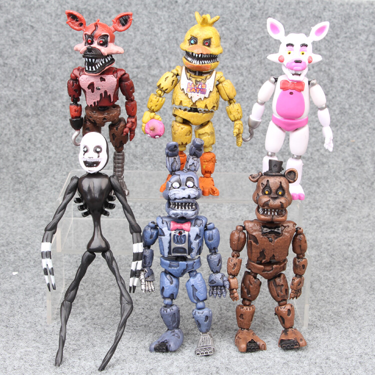 6Pcs FNAF Five Nights At Freddy's Plush Bear 6" Action Figure Model Kids Toys