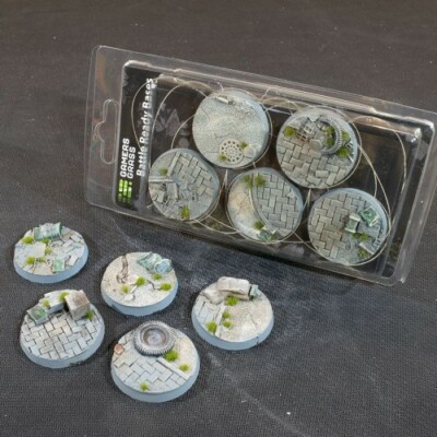 Urban Warfare Bases Round 40mm (x5) 40K Battle ready base Gamers grass PAINTED