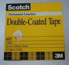 SCOTCH 665 DOUBLE-COATED TAPE 1/2 in x 1296 in 36yd 