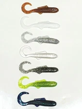 3" Nimrod's Tackle CURL TAIL MINNOW 12 Per Pack - Pick Color Made in USA