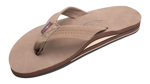 Men's Rainbow Leather Double Layer Wide Strap with Arch 302ALTS Dark Brown New