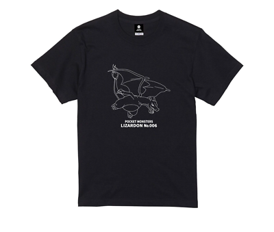 Pokemon Charizard T-shirt black unisex No.006 Size XL From Japan 