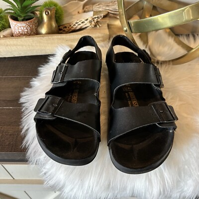 Birkenstock Sandals Unisex W10 M 8 Black Regular Milano  display picture 2