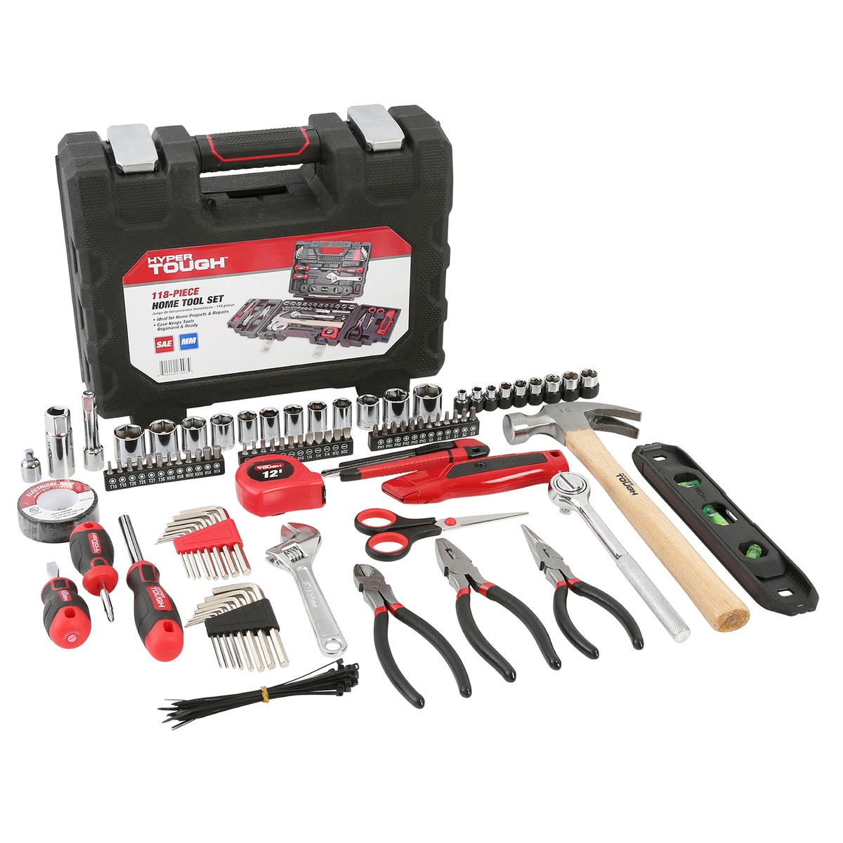 Hyper Tough 118-Piece Tool Set for Home Repairs, Model 7003 Home