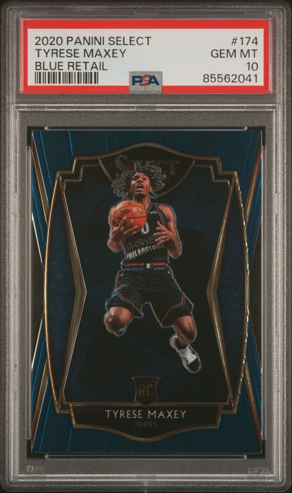 2020 Panini Select Tyrese Maxey Blue Retail PSA 10 #174