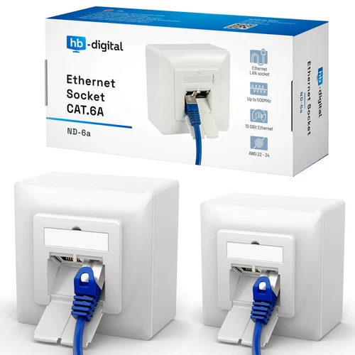 2x Netzwerkdose Aufputz Unterputz LAN Dose CAT6A Cat6 RJ45 geschirmt Datendose