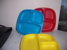 Lot of 3 REPLAY Divided Baby Toddler Plates box cat