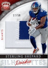 2016 Crown Royale Jumbo Rookie Silhouette Platinum 34 Sterling Shepard Jersey/50