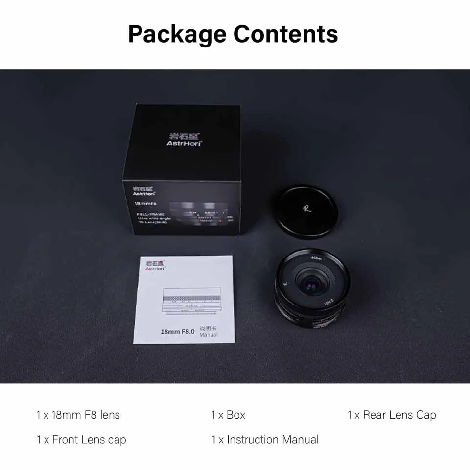 US AstrHori 18mm F8 Tilt-Shift Full Frame MF Lens for Canon RF Nikon Z Leica