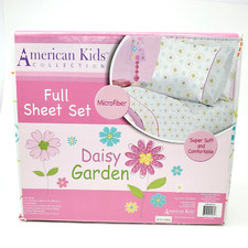 American Kids Collection Daisy Garden Full Size Microfiber Floral Bed Sheet Set
