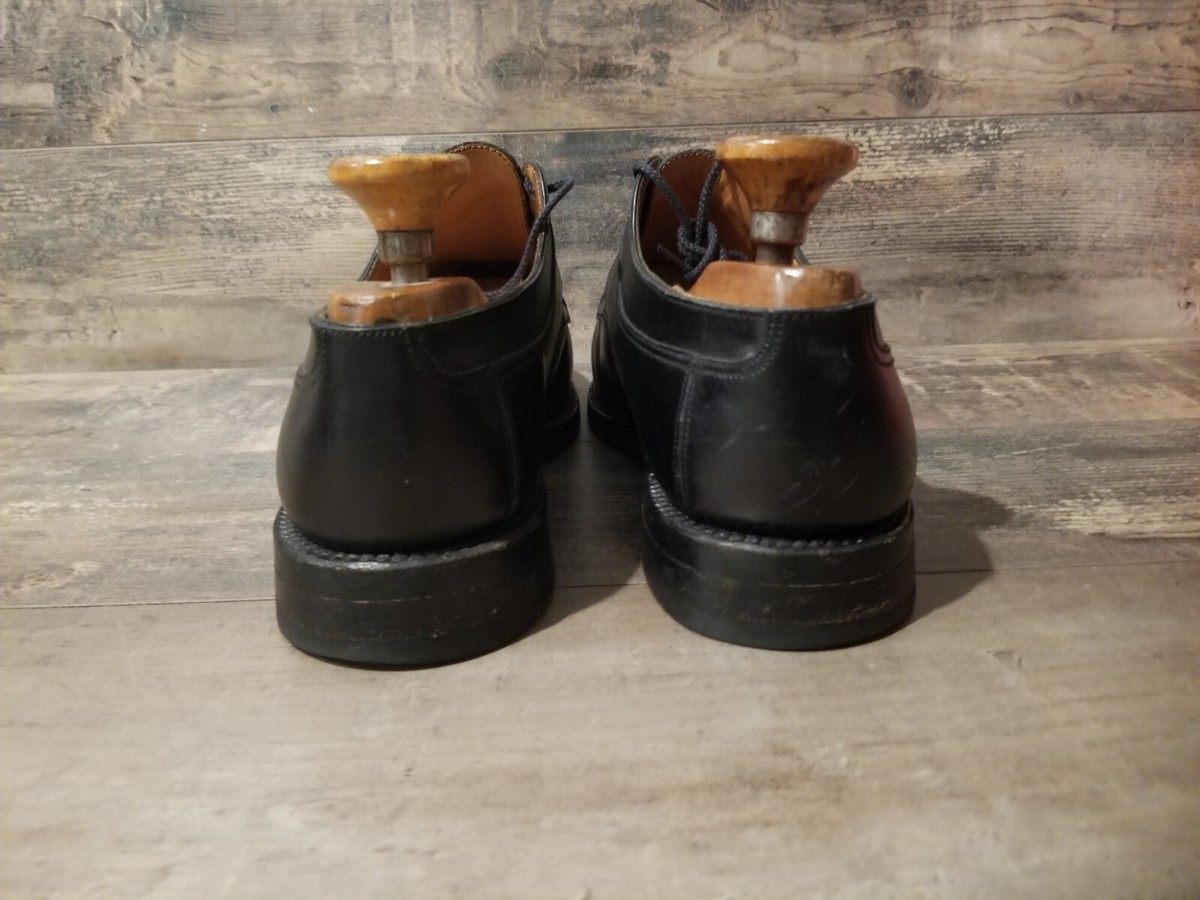 JM Weston 765 22 France Black Leather Oxfords Cap Toe Shoes