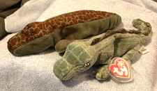 Ty Beanie Alligators-1993 ALLY (Tag Errors-PVC-4th Gen Tags) & 2000 SWAMPY-VGC