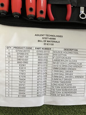 Agilent G7077-60566 GC/MS tool kit | eBay