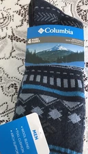 Men’s Columbia Crew Socks 4 Pack Wool Blend Shoe Sz  6-12 Fair Isle Assorted New