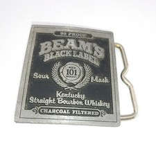 VTG Jim Beam's Black Label Kentucky Straight Bourbon Whiskey Pewter Belt Buckle