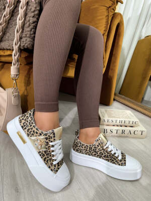 Luxe Bee Decorative Lace Up Platform Trainers Sizes Colours  Black Wh UK