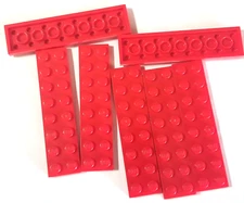LEGO 2x8 Plate Part 3034 Red LOT OF 7