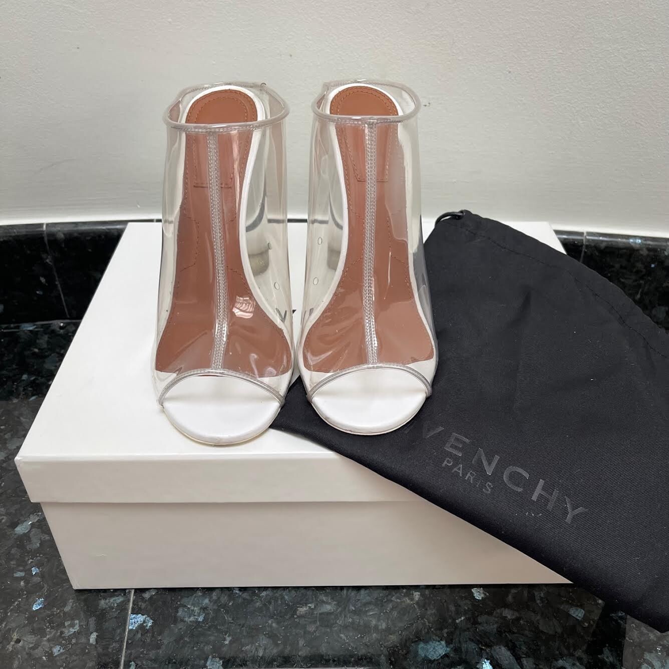 GIVENCHY PVC & PLEXIGLASS CLEAR TRANSPARENT HEEL … - image 2