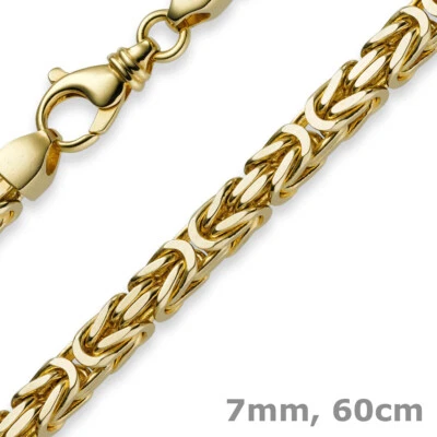 7mm Königskette aus 750 Gold Gelbgold Kette Halskette 60cm Herren, Goldkette - Bild 1 von 4