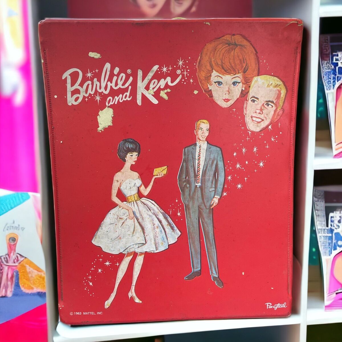 Mattel Vintage 1964 Barbie & Ken Red Vinyl Carrying Case Ken Mattel Vintage 1964 Barbie & Ken Red Vinyl Carrying Case Ken