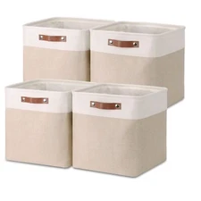 Cube Storage Bins 13x13 Fabric Storage Cubes Baskets Set Of 4 Cloth Baskets For 