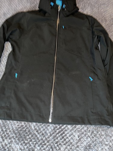 DESCENTE Womens Black Hooded Ski Jacket Sz 10 D7-6915 - Picture 5 of 21