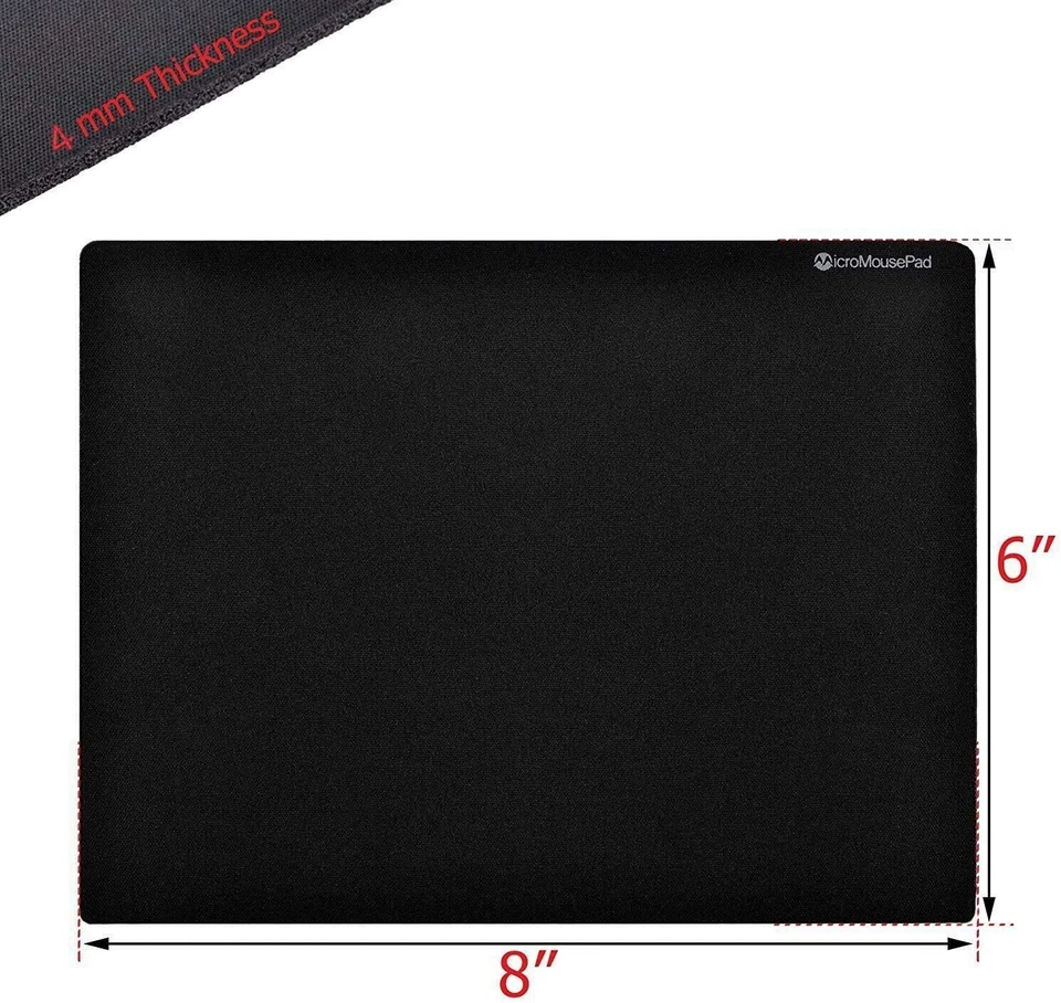 4 x for Price of 1! Micro Mouse Pad Small 8x6" Black Mini Mousepad BLOWOUT SALE! - Image 2 of 4