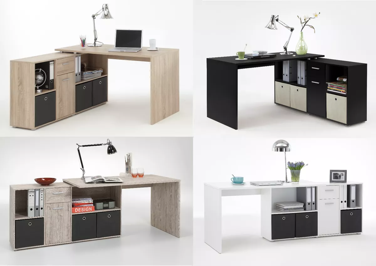Lexar Range of Combi Fit Flat Wall Corner Computer PC Desks With Storage