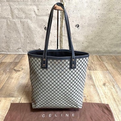 Celine Macadam Canvas Tote Bag Triomphe Black Unisex