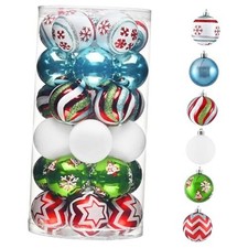 Christmas Ornaments Tree Decorations, 30ct Red Green Blue 2.36 inch Colorful