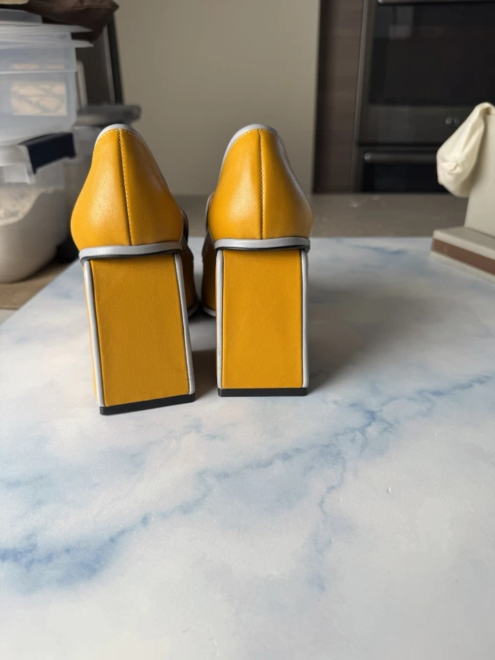 MARNI TRI COLOR BLOCK HEELED LOAFER SIZE 6,5 - Image 3 of 4