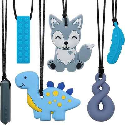 Chew Necklaces for Sensory Kids, Sensory Toys for Kids with Autism, ADHD, SPD, 6