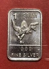 Solid Silver Spinosaurus Bar! 1 Gram .999 Fine Silver For The Young Investor!
