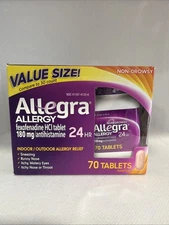 Allegra AA70T Allergy Tablets - 70 Count Exp 10/2026