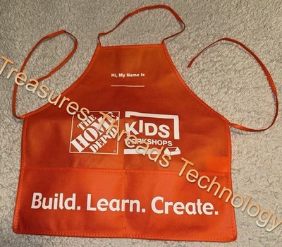 *NEW* The Home Depot Kids Workshop Apron Orange Build Learn Create Craft Smock