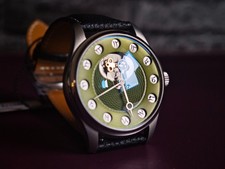 (Movimento rifinito a mano) ALTO-8 Chrono Gate Oliver Green Jump Hour, magazzino EU