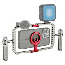 Gabbia magnetica per impianto video telefonico con doppie maniglie girevole 360° per iPhone 17-12