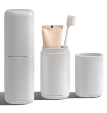 Portable Travel Toothbrush Case with Gargle Cup - Hard Shell Toothbrush Holde...