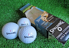 VINTAGE Spalding 1 Three Custom Golf Balls VIDEO Three Ball Boxed Set NOS USA